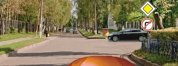 Иллюстрация к вопросу: Вы намерены остановиться сразу за перекрестком. В каком месте необходимо включить…
